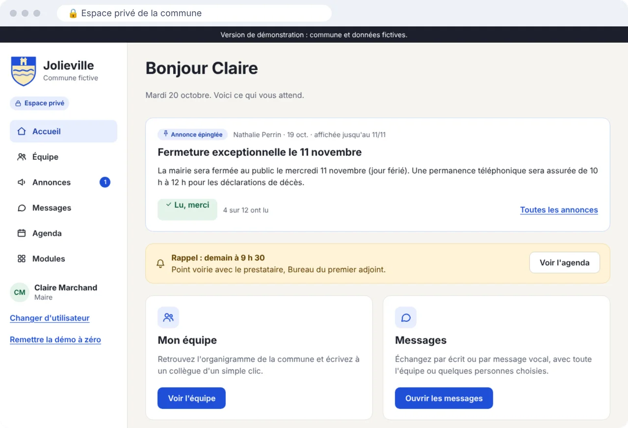 L'accueil de l'application ouvert dans le navigateur d'un ordinateur.